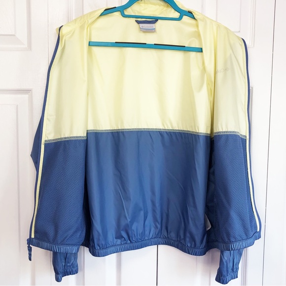 Columbia Light Yellow & Blue Colorblock Morning View Windbreaker Medium - Picture 12 of 16